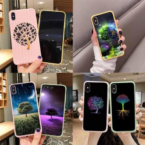 Colored tree pattern Trolley Suitcase Texture Phone Case For IPhone 11 Pro Max X XS MAX 8 7 6S Plus