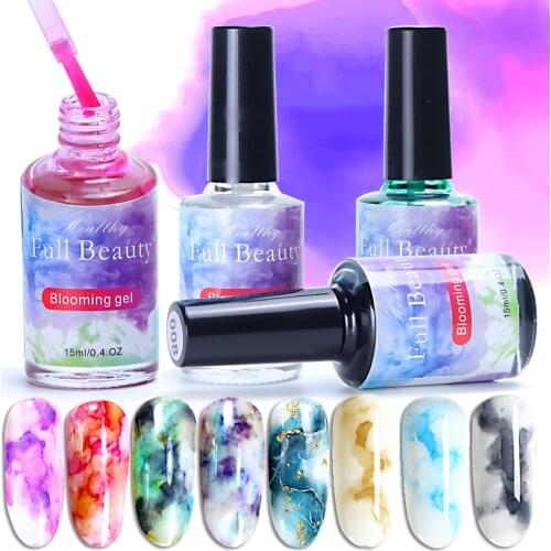 1pcs Gradient Gel Nail Dipping Lacquer Blooming Watercolor Ink Painting Varnish Fast Dry Soak Off Gellak Nails Accessories BE895