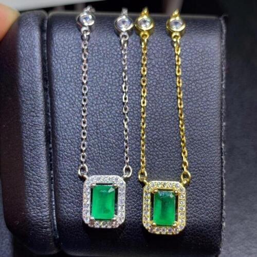 Classic natural emerald necklace, royal style, world famous gem, good quality, low price, 925 silver