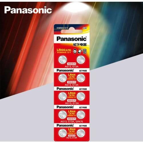 Panasonic 10pc 1.5V Button Cell Battery lr44 Lithium Coin Batteries A76 AG13 G13A LR44 LR1154 357A SR44 100% Original