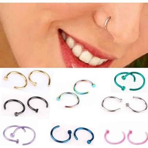 1 Piece 8mm Fake Septum Medical Titanium Nose Ring 316L Stainless Steel Body Clip Hoop for Women Septum Piercing Clip Jewelry