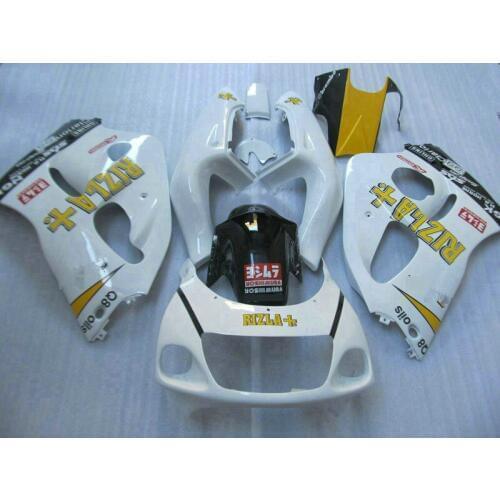Custom Fairing Kit for SUZUKI GSXR 600 750 96 97 98 99 00 GSXR600 GSXR750 1996 2000 ABS White black Fairings set+7gifts SF06