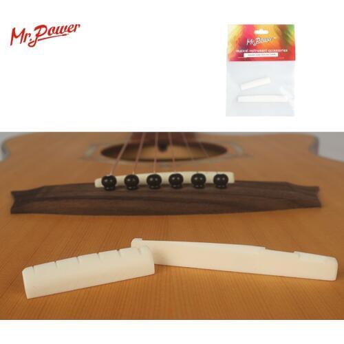 Bone Guitar String Bridge Saddle Blank And Nut Set For Acoustic Guitar Musical Instrument New 12