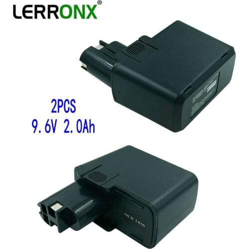 LERRONX 2PCS 2.0Ah 9.6V Ni-CD rechargeable Replacement battery for Bosch Power Tools BAT001 BH-974 2607335469 2607335171 Bateria