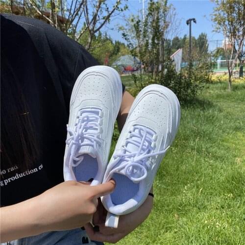 Street Shooting Small White Shoes Spring And Autumn New Simple And Versatile Pure Color Ladies Casual Sports Shoes