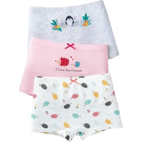 Cute Girls Panties 3pcs Per Pack Children Pink Panties Cotton Teen Underwear Kids Young Girl Boxer Briefs KF321