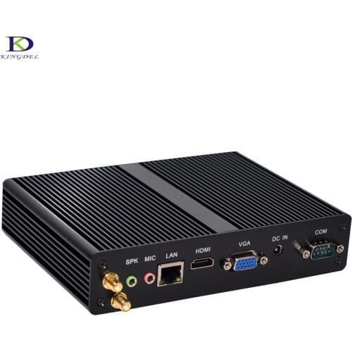 Free Shipping with 2COM or NO COM Fanless mini pc Metal Case HDMI VGA Intel CPU Celeron J1900 Quad Core HTPC Small TV BOX nettop