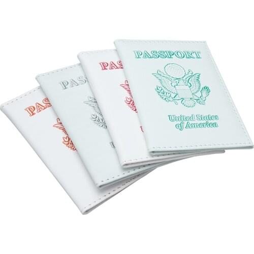 Fashion America Passport Cover PU Leather USA Travel Women Men Credit Card Pass Port Holder Case Business Card Pass Card Wallet