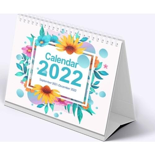 39XC Desktop Stand Up Calendar Flipping Calendar Grided Space Sep. 2021-Dec. 2022