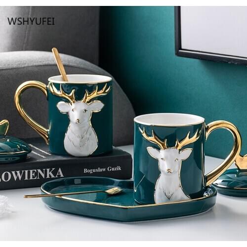 Nordic luxury ceramic cup coffee tea milk mug party drink Valentines Day birthday wedding gift couple kitchen supplies