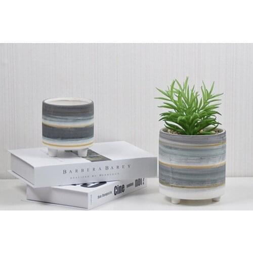 Nordic creative personality hand-painted ceramic flowerpot succulent planting cactus potted balcony decoration home decoration