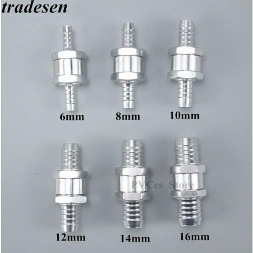 One Way 6/8/10/ 12/14/16mm 6 Size Valves Aluminium Alloy Fuel Non Return Check Valve One Way Fit Carburettor Hose Pipe Connector