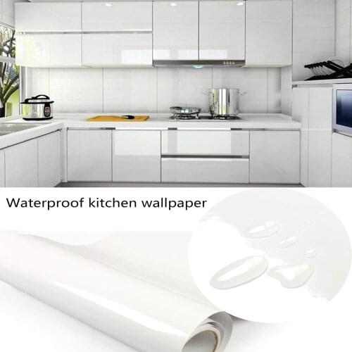 Pearl White Wallpaper Self-Adhesive Decorate White Wallpaper Bathroom Kitchen Counter Paper Cabinet Shelf Furniture DIY Paper