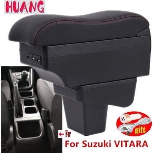 For Suzuki Vitara Armrest For Suzuki Vitara Retrofit parts dedicated Car Armrest Center Storage box USB Easy to install