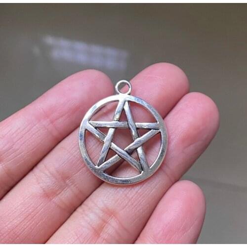 12pcs 24x24mm Pentagram Connector Pendants Charms Jewelry Making DIY Mens WomenNecklace Bracelet Handmade Crafts Accessories