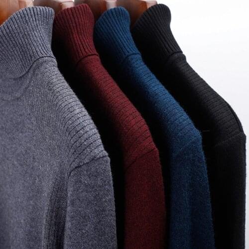 QUANBO Men's Wool Pullovers