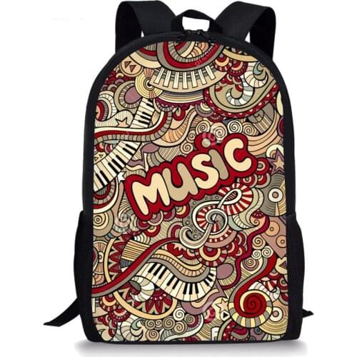 Rock Music Pattern Students Backpack for Girls and Girls Backpack Travel Package Shopping Shoulder Bag Women Mochila