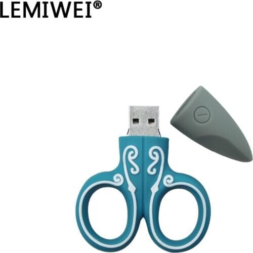 Silicone USB Flash Drive 64GB 32GB 16GB 8GB Memory Stick Sewing Machine Scissors USB 2.0 Flash Disk Real Capacity U Disk For PC