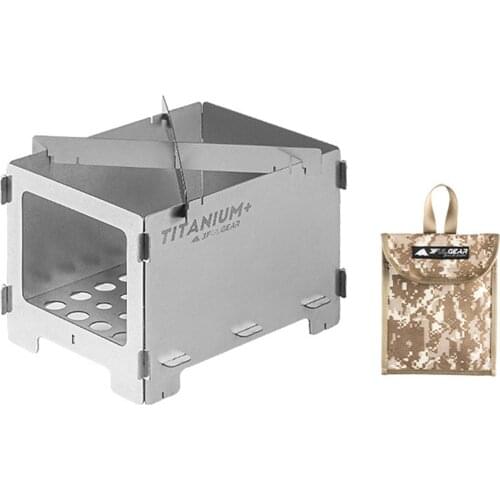 Foldable Camping Stove Barbecue Grill Stainless Steel / Titanium BBQ Stove Wood Stove Outdoor Camping Equipment Cookware