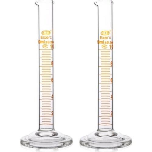 10ml Glass Measuring Cylinder Graduated Spout Mouth Laboratory Glassware