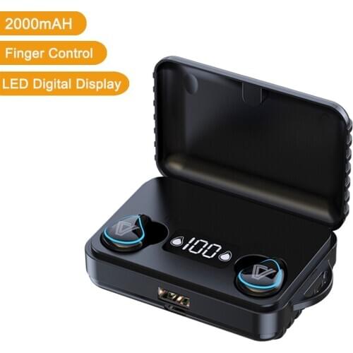 TWS 5.0 Bluetooth 9D Stereo Earphone Wireless Earphones IPX7 Waterproof Earphones Sport Handsfree With 2000mAh Power Bank