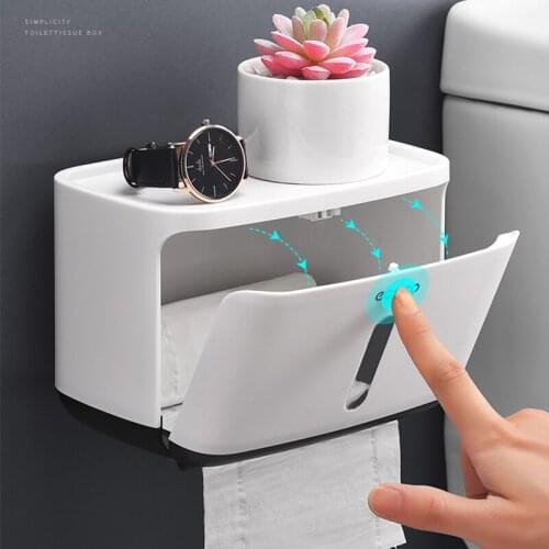 Waterproof Toilet Paper Holder Creative Plastic Bathroom Toilet Roll Holder Wall Mounted Kitchen Paper Towel Holder