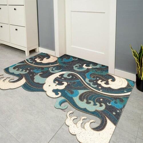 Japanese Silk Ring Floor Mat Door Mat Can Be Cut Into Door Carpet, Home Entrance Non Slip PVC Foot Mat