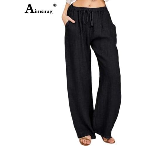 Plus size 3xl Women Cotton Linen Pants Casual Drawstring Trouser Loose Pantalon 2021 Solid Black Gray Female Ankle-Length Pants
