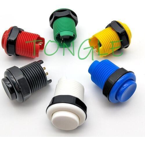 10pcs/lot 28mm Mounted Arcade game machine Happ long American style push button with microswitch multi Color available