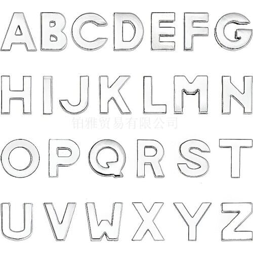 1 piece Internal Dia 10mm slide Charm gold color English letters DIY Accessories fit 10mm wide belt pet collar