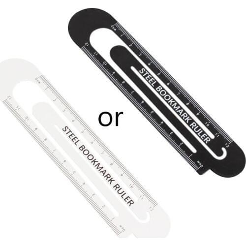 12cm Paperclip Bookmark Ruler Metal Black White Markers Drawing Ruler Measuring Ruler Scale Tool 1014