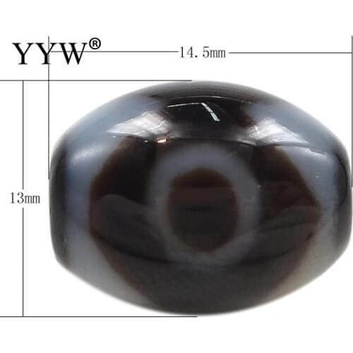 14.50x13x3mm Three-Eyed Natural Tibetan Dzi Beads Oval Three-Eyed & Two Tone Tibetan Dzi Beads For Women Men 2021 High Quality