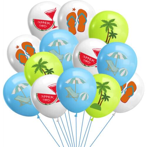 16pcs Hawaii Party Decorative Balloon Summer beach coconut tree Balloon for for Tropical Hawaii Luau Party Birthday Decorations