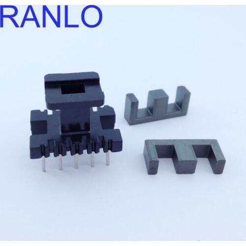 20sets/lot EE19 EI19 vertical 5+5pin transformer bobbin PC40 ferrite core row pitch 13mm