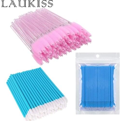 50PCS/100PCS Disposable Applicator Micro Eyelash Brush Lashes Extension Cleaning Swab Lip Gloss Sticks Mascara Wands Makeup Tool