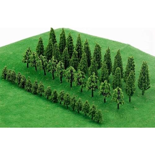 50PCS Miniature Trees Model Train Railroad Wargame Scenery Landscape Scale