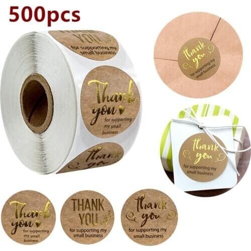 500pcs Thank You Stickers Seal Labels Scrapbook Handmade Sticker Wedding Party Christmas Gift Bag Decorations