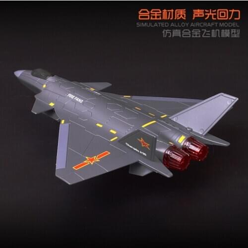 2020 New Childrens acousto-optic toys for simulating alloy aircraft model of aviation j-20 fighter Childrens birthday gift