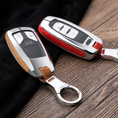 Car Accessories Zinc Alloy+Suede Fur Car Key Case Fob For Audi Key Cover Q3 Q5 Sline A3 A5 A6 C5 A4 B6 B7 B8 TT S6 C6 Keychain