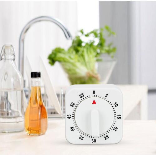NICEYARD White Square 60 Minutes Kitchen Timer Mechanical Timer Countdown Alarm Reminder Cooking Tools Kitchen Tools