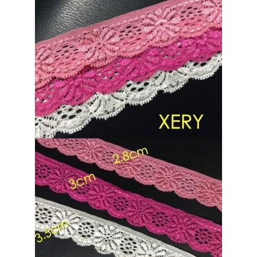 FREE SHIPPING 2.8-3.5cm teal color elastic jacquard lace, rewarding customer price,XERY0718M