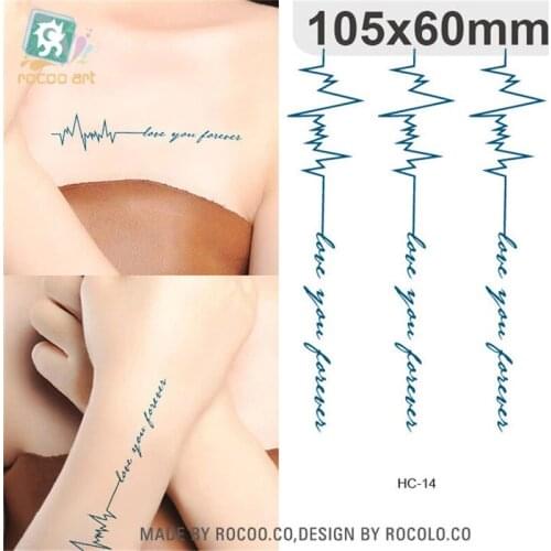 Body Art waterproof temporary tattoos for women Couples 3d letter design flash tattoo sticker Free Shipping HC1014