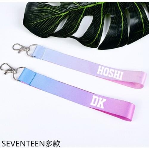 KPOP SEVENTEEN HOSHI JOSHUA JUN keychains Peripheral Gradual Change Hanging Cord Keyboard key chain ring bag charm wholesale