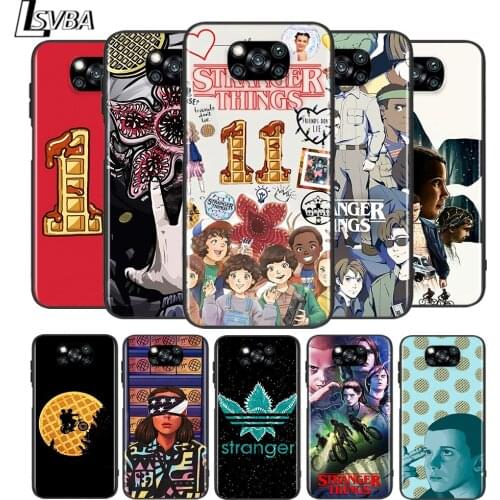 Stranger Things cartoon for Xiaomi Poco X3 NFC X2 M3 M2 F2 Pro C3 F1 A2 Lite A1 Mix3 Play Silicone Soft Black Phone Case