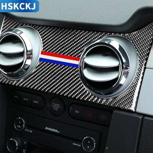 For Ford Mustang GT 2005-2009 S197 Multicolor Carbon Fiber Stickers Central Control Air Outlet Vent Panel Trim Car Accessories