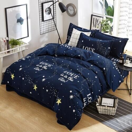 Home Textile Simple Cartoon Pastoral Twill Ground Four Sets of Vegetable Cashmere Cotton Bed Sheets, Pillow Covers and Beddings