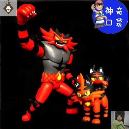 TAKARA Pokemon Action Figure Blazing Roaring Tiger Litten Torracat Doll Pokemon Movable Rare Model Toy