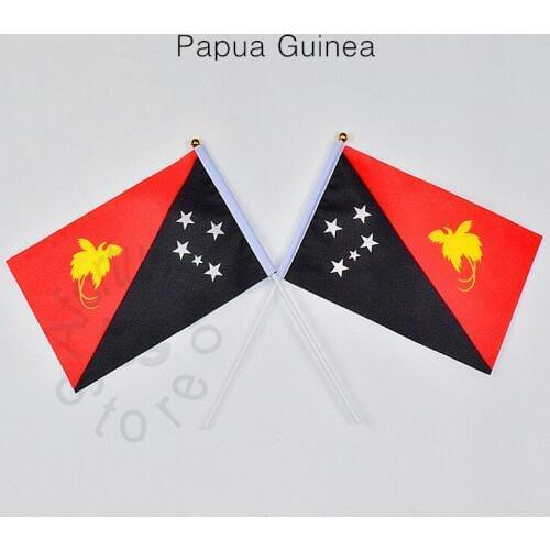 Papua New Guinea 14*21cm 10pieces flag Banner Hand waving Flag for meet,Parade,party.Hanging,decoration