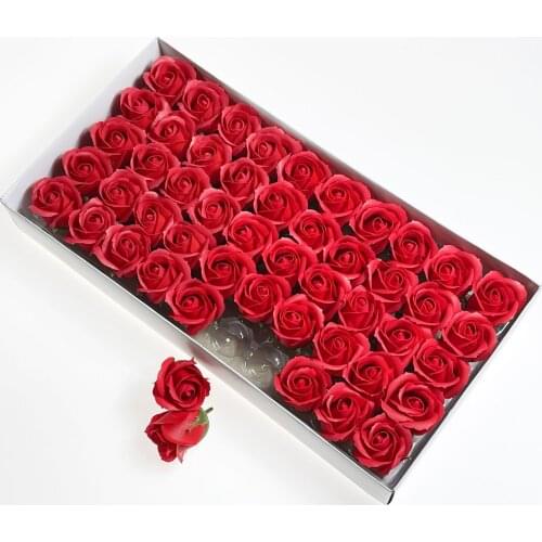50Pcs/box Artificial Soap Rose Flower Wedding Decoration Gift For ValentineS Day MotherS Day Wedding Home Decor