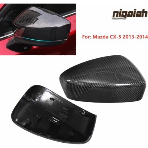 Pair CX5 Carbon Fiber Side Mirror Covers for Mazda CX-5 2013 2014 Car Mirror Caps Original Replacement Rear View Wing Covers